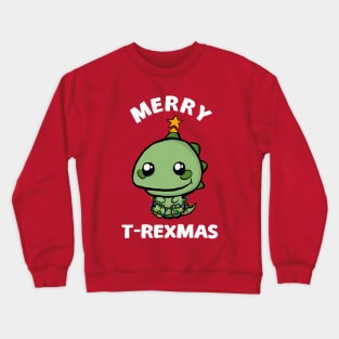 Merry T-Rexmas! - cute funny christmas design Crewneck Sweatshirt